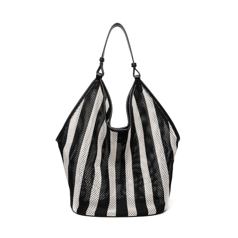 Tote Bag Canvas Print - Borsa tote a righe in tessuto