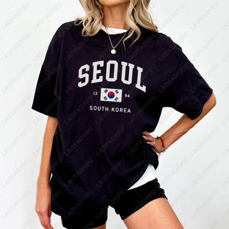 Street Fashion Of Seoul - Seoul Bandiera sudcoreana T-shirt unisex Moda