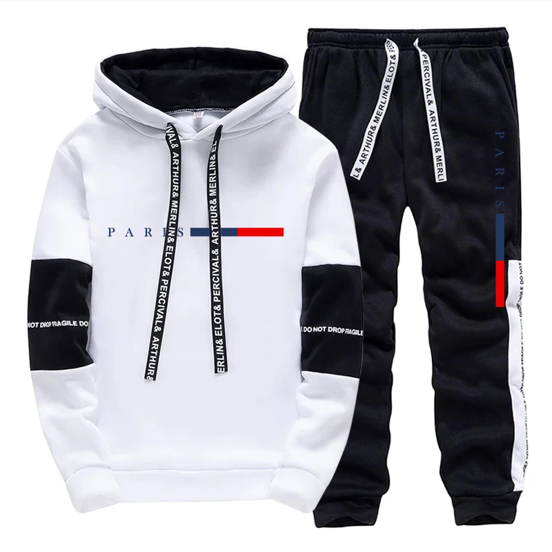 Street Fashion For Man - Set da Uomo/Felpa con Cappuccio/Pantaloni Moda