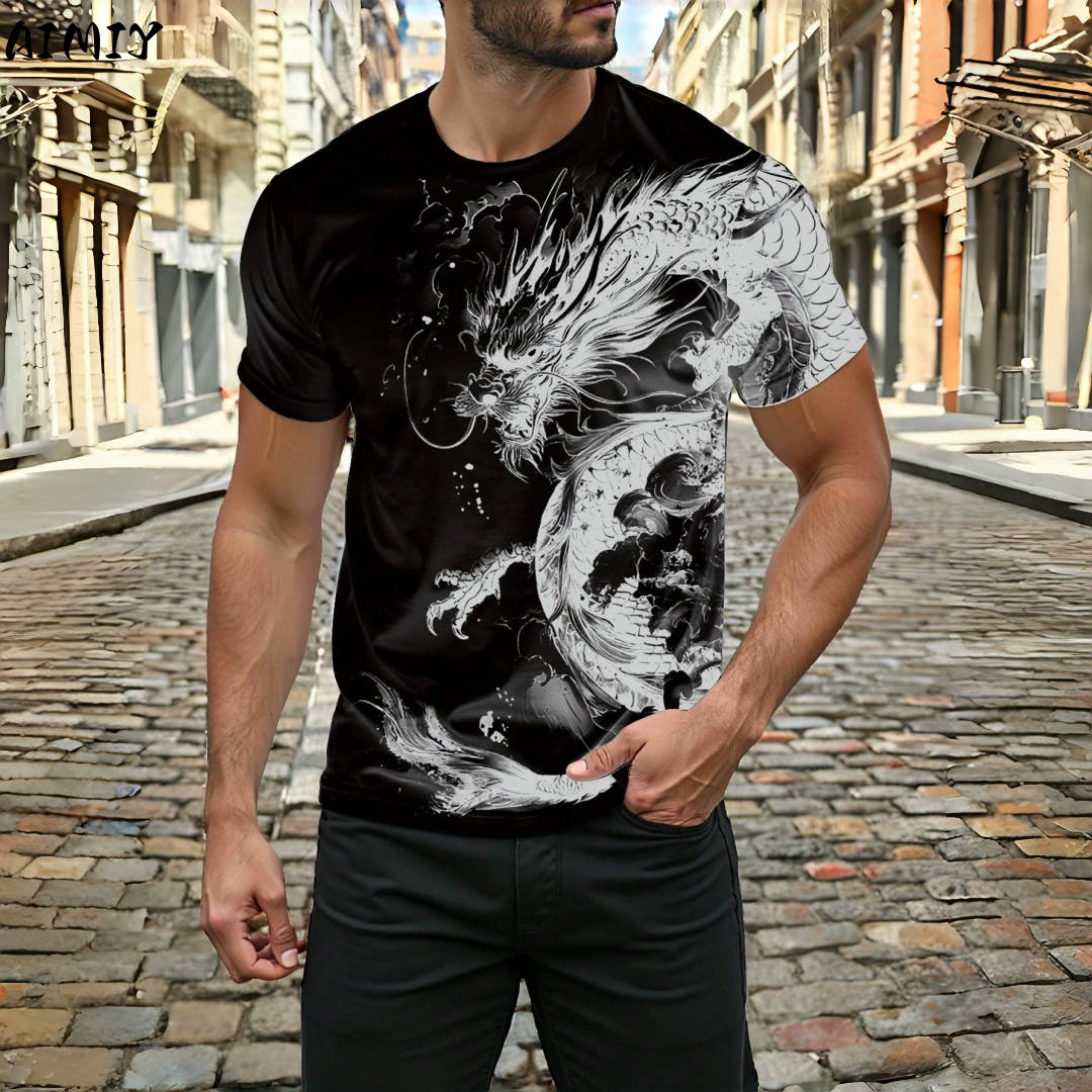 T-shirt da uomo con stampa dra - Street Fashion Urban recensione e prezzo